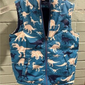 Hatley Navy Dinosaur Print Reversible Vest